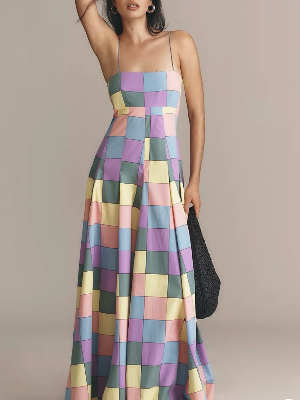 S/W/F Bandeau Spaghetti Strap Maxi Dress